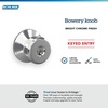 image:imageSchlage F10 BWE 622 Bowery Door Knob Hall amp Closet Passage Lock Matte BlackBright Chrome