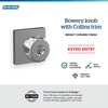 image:imageSchlage F10 BWE 622 Bowery Door Knob Hall amp Closet Passage Lock Matte BlackBright Chrome