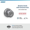 image:imageSchlage F10 BWE 622 Bowery Door Knob Hall amp Closet Passage Lock Matte BlackSatin Chrome