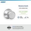 image:imageSchlage F10 BWE 622 Bowery Door Knob Hall amp Closet Passage Lock Matte BlackSatin Chrome