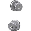 image:imageSchlage F10 BWE 622 Bowery Door Knob Hall amp Closet Passage Lock Matte BlackSatin Chrome