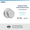 image:imageSchlage F10 BWE 622 Bowery Door Knob Hall amp Closet Passage Lock Matte BlackSatin Chrome