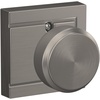 image:imageSchlage F10 BWE 622 Bowery Door Knob Hall amp Closet Passage Lock Matte BlackSatin Nickel