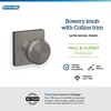 image:imageSchlage F10 BWE 622 Bowery Door Knob Hall amp Closet Passage Lock Matte BlackSatin Nickel