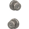 image:imageSchlage F10 BWE 622 Bowery Door Knob Hall amp Closet Passage Lock Matte BlackSatin Nickel