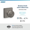 image:imageSchlage F10 BWE 622 Bowery Door Knob Hall amp Closet Passage Lock Matte BlackSatin Nickel
