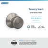 image:imageSchlage F10 BWE 622 Bowery Door Knob Hall amp Closet Passage Lock Matte BlackSatin Nickel