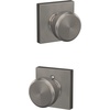 image:imageSchlage F10 BWE 622 Bowery Door Knob Hall amp Closet Passage Lock Matte BlackSatin Nickel