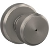 image:imageSchlage F10 BWE 622 Bowery Door Knob Hall amp Closet Passage Lock Matte BlackSatin Nickel