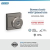 image:imageSchlage F10 BWE 622 Bowery Door Knob Hall amp Closet Passage Lock Matte BlackSatin Nickel