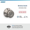 image:imageSchlage F10 BWE 622 Bowery Door Knob Hall amp Closet Passage Lock Matte BlackSatin Nickel