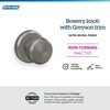 image:imageSchlage F10 BWE 622 Bowery Door Knob Hall amp Closet Passage Lock Matte BlackSatin Nickel