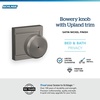 image:imageSchlage F10 BWE 622 Bowery Door Knob Hall amp Closet Passage Lock Matte BlackSatin Nickel