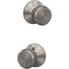 image:imageSchlage F10 BWE 622 Bowery Door Knob Hall amp Closet Passage Lock Matte BlackSatin Nickel