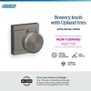 image:imageSchlage F10 BWE 622 Bowery Door Knob Hall amp Closet Passage Lock Matte BlackSatin Nickel