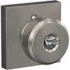image:imageSchlage F10 BWE 622 Bowery Door Knob Hall amp Closet Passage Lock Matte BlackSatin Nickel