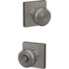 image:imageSchlage F10 BWE 622 Bowery Door Knob Hall amp Closet Passage Lock Matte BlackSatin Nickel