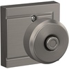 image:imageSchlage F10 BWE 622 Bowery Door Knob Hall amp Closet Passage Lock Matte BlackSatin Nickel