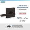 image:imageSchlage F10 LAT 622 CEN Latitude Door Lever with Century Trim Hall amp Closet Passage Lock Matte BlackAged Bronze
