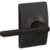 image:imageSchlage F10 LAT 622 CEN Latitude Door Lever with Century Trim Hall amp Closet Passage Lock Matte BlackAged Bronze