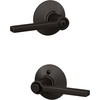 image:imageSchlage F10 LAT 622 CEN Latitude Door Lever with Century Trim Hall amp Closet Passage Lock Matte BlackAged Bronze