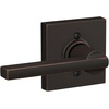 image:imageSchlage F10 LAT 622 CEN Latitude Door Lever with Century Trim Hall amp Closet Passage Lock Matte BlackAged Bronze