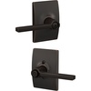 image:imageSchlage F10 LAT 622 CEN Latitude Door Lever with Century Trim Hall amp Closet Passage Lock Matte BlackAged Bronze
