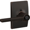 image:imageSchlage F10 LAT 622 CEN Latitude Door Lever with Century Trim Hall amp Closet Passage Lock Matte BlackAged Bronze