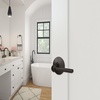 image:imageSchlage F10 LAT 622 CEN Latitude Door Lever with Century Trim Hall amp Closet Passage Lock Matte BlackAged Bronze