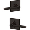 image:imageSchlage F10 LAT 622 CEN Latitude Door Lever with Century Trim Hall amp Closet Passage Lock Matte BlackAged Bronze