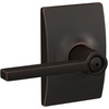 image:imageSchlage F10 LAT 622 CEN Latitude Door Lever with Century Trim Hall amp Closet Passage Lock Matte BlackAged Bronze