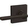 image:imageSchlage F10 LAT 622 CEN Latitude Door Lever with Century Trim Hall amp Closet Passage Lock Matte BlackAged Bronze