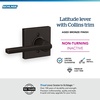 image:imageSchlage F10 LAT 622 CEN Latitude Door Lever with Century Trim Hall amp Closet Passage Lock Matte BlackAged Bronze