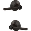 image:imageSchlage F10 LAT 622 CEN Latitude Door Lever with Century Trim Hall amp Closet Passage Lock Matte BlackAged Bronze