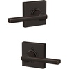 image:imageSchlage F10 LAT 622 CEN Latitude Door Lever with Century Trim Hall amp Closet Passage Lock Matte BlackAged Bronze
