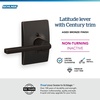 image:imageSchlage F10 LAT 622 CEN Latitude Door Lever with Century Trim Hall amp Closet Passage Lock Matte BlackAged Bronze