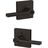 image:imageSchlage F10 LAT 622 CEN Latitude Door Lever with Century Trim Hall amp Closet Passage Lock Matte BlackAged Bronze