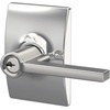 image:imageSchlage F10 LAT 622 CEN Latitude Door Lever with Century Trim Hall amp Closet Passage Lock Matte BlackBright Chrome