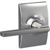 image:imageSchlage F10 LAT 622 CEN Latitude Door Lever with Century Trim Hall amp Closet Passage Lock Matte BlackBright Chrome