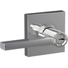 image:imageSchlage F10 LAT 622 CEN Latitude Door Lever with Century Trim Hall amp Closet Passage Lock Matte BlackBright Chrome