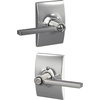 image:imageSchlage F10 LAT 622 CEN Latitude Door Lever with Century Trim Hall amp Closet Passage Lock Matte BlackBright Chrome
