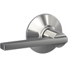 image:imageSchlage F10 LAT 622 CEN Latitude Door Lever with Century Trim Hall amp Closet Passage Lock Matte BlackBright Chrome