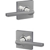 image:imageSchlage F10 LAT 622 CEN Latitude Door Lever with Century Trim Hall amp Closet Passage Lock Matte BlackBright Chrome