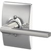 image:imageSchlage F10 LAT 622 CEN Latitude Door Lever with Century Trim Hall amp Closet Passage Lock Matte BlackBright Chrome