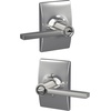 image:imageSchlage F10 LAT 622 CEN Latitude Door Lever with Century Trim Hall amp Closet Passage Lock Matte BlackBright Chrome