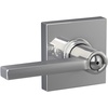 image:imageSchlage F10 LAT 622 CEN Latitude Door Lever with Century Trim Hall amp Closet Passage Lock Matte BlackBright Chrome