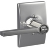 image:imageSchlage F10 LAT 622 CEN Latitude Door Lever with Century Trim Hall amp Closet Passage Lock Matte BlackBright Chrome