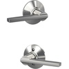 image:imageSchlage F10 LAT 622 CEN Latitude Door Lever with Century Trim Hall amp Closet Passage Lock Matte BlackBright Chrome