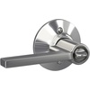 image:imageSchlage F10 LAT 622 CEN Latitude Door Lever with Century Trim Hall amp Closet Passage Lock Matte BlackBright Chrome