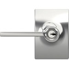 image:imageSchlage F10 LAT 622 CEN Latitude Door Lever with Century Trim Hall amp Closet Passage Lock Matte BlackBright Chrome